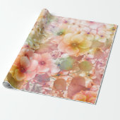 Zomer bloemenachtergrond cadeaupapier (Uitgerold)