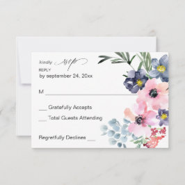 Zomer Bloemendesign geen maaltijd RSVP Kaartje