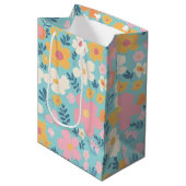 Zomer Bloemendruk Medium Cadeauzakje (Voorkant Gekanteld)