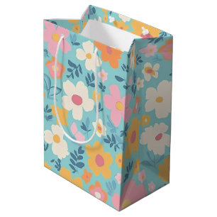 Zomer Bloemendruk Medium Cadeauzakje