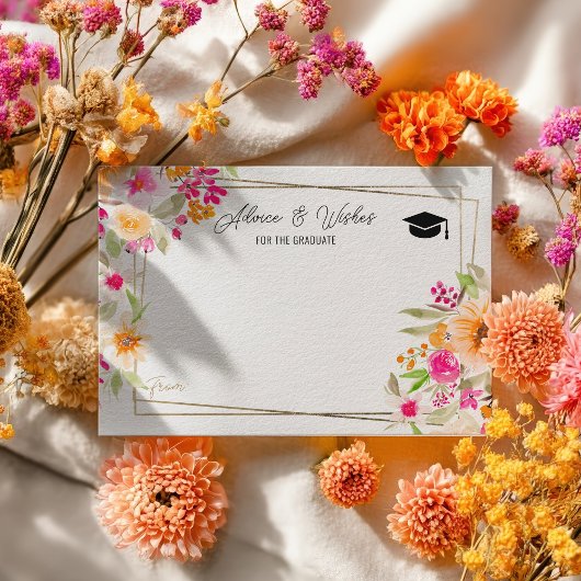 Zomer bloemengoud afstuderen advieswensen informatiekaartje