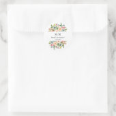 Zomer Bloemenkrans Bruiloft Monogram Stickers (Tas)