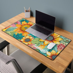 zomer bloemenmonogram bureaumat