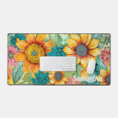 zomer bloemenmonogram bureaumat (Keyboard & Muis)
