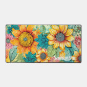 zomer bloemenmonogram bureaumat (Voorkant)