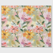  zomer bloemenperzik Waterverf decoupage Cadeaupapier (Vlak)