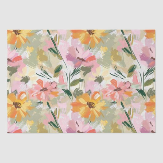  zomer bloemenperzik Waterverf decoupage Tissuepapier (Voorkant)