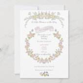 Zomer bloementuin baby shower kaart (Voorkant)