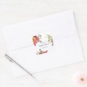 Zomer bloementuin bruiloft feestje vierkante sticker (Envelop)
