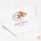 Zomer bloementuin bruiloftsborrel ronde sticker (Envelop)