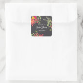 Zomer bloementuin bruiloftsuitnodiging vierkante sticker (Tas)