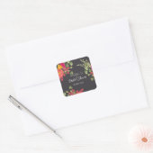 Zomer bloementuin bruiloftsuitnodiging vierkante sticker (Envelop)