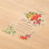 Zomer Bloementuin Wildbloemen Bruiloft Acryl Uitnodigingen (Laagn)