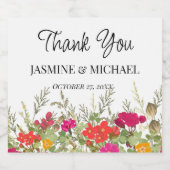 Zomer Bloementuin Wildbloemen Bruiloft Dank u Likeurfles Etiket (Enkel label)