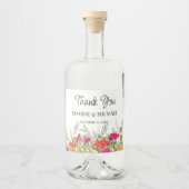 Zomer Bloementuin Wildbloemen Bruiloft Dank u Likeurfles Etiket (Voorkant)
