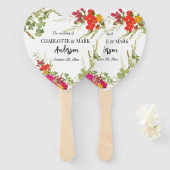 Zomer Bloementuin Wildbloemen bruiloft Handwaaier (Voorkant en achterkant)