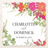 Zomer Bloementuin Wildbloemen Bruiloft Kartonnen Onderzetters (Voorkant)