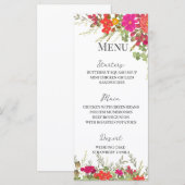 Zomer Bloementuin Wildbloemen Bruiloft Menu (Voorkant / Achterkant)