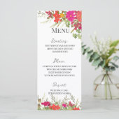 Zomer Bloementuin Wildbloemen Bruiloft Menu (Staand voorkant)