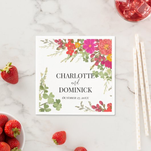 Zomer Bloementuin Wildbloemen Bruiloft Servet (Insitu)