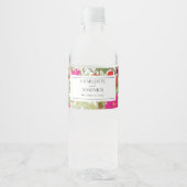 Zomer Bloementuin Wildbloemen Bruiloft Waterfles Etiket (Voorkant)