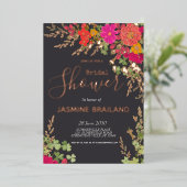 Zomer Bloementuin Wildbloemen Vrijgezellenfeest Fo Folie Uitnodiging (Staand Voorkant)