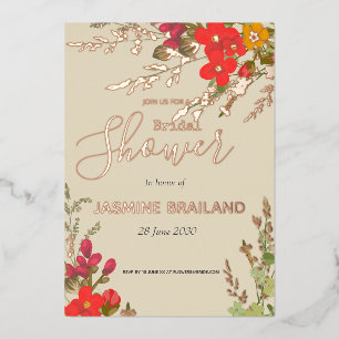 Zomer Bloementuin Wildbloemen Vrijgezellenfeest Folie Uitnodiging