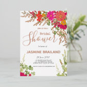 Zomer Bloementuin Wildbloemen Vrijgezellenfeest Folie Uitnodiging (Staand Voorkant)