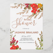 Zomer Bloementuin Wildbloemen Vrijgezellenfeest Folie Uitnodiging (Voorkant)