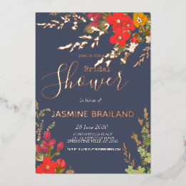 Zomer bloementuin wilde bloemen bruidsdouche folie uitnodiging