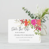 Zomer bloementuin wilde bloemen bruiloft save the date (Staand voorkant)