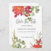 Zomer bloementuin wilde bloemen bruiloft  save the date (Voorkant / Achterkant)