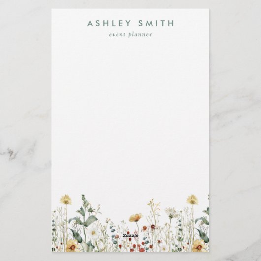 Zomer Bloemenveld Briefpapier (Achterkant)