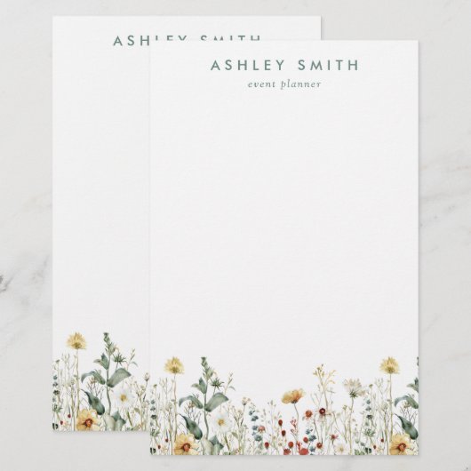 Zomer Bloemenveld Briefpapier (Voorkant / Achterkant)