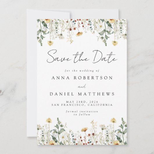 Zomer bloemenveld save the date (Voorkant)