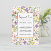 Zomer Bloemenweide Sip And See Uitnodiging (Staand voorkant)