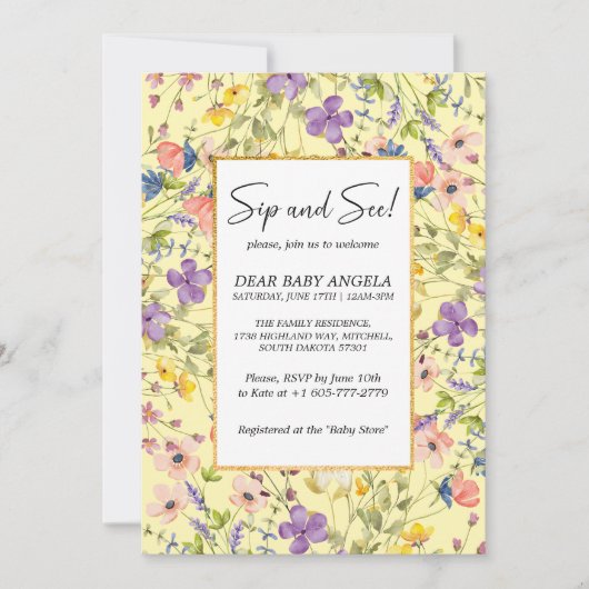 Zomer Bloemenweide Sip En Kijk Kaart (Voorkant)