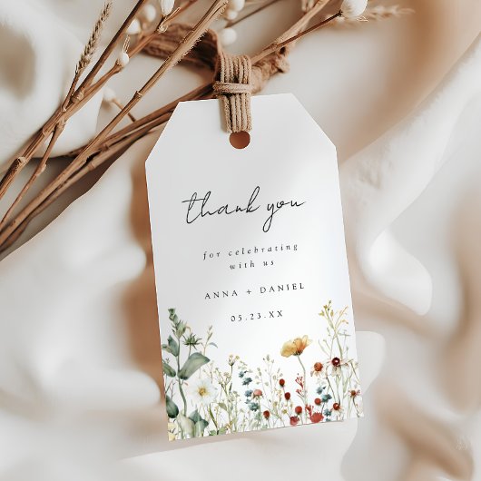 Zomer Bloemenweide Trouwcadeautjes Tags Cadeaulabel