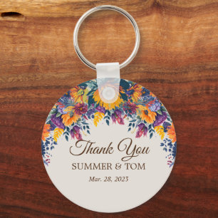 Zomer Bloemig elegante Dank je wel Sleutelhanger