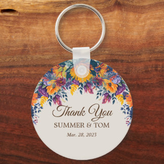 Zomer Bloemig elegante Dank je wel Sleutelhanger