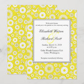 Zomer bloemige gele trouw uitnodiging (Voorkant / Achterkant)