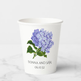 Zomer Bloemige Hortensia Bruiloft Papieren Bekers