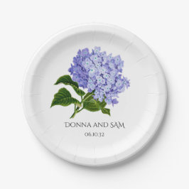 Zomer Bloemige Hortensia Bruiloft Papieren Borden Bordje