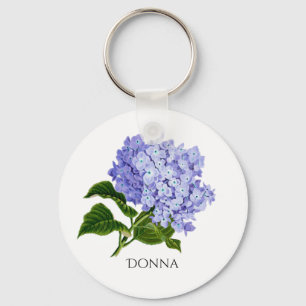 Zomer Bloemige Hortensia Gepersonaliseerde Sleutel Sleutelhanger