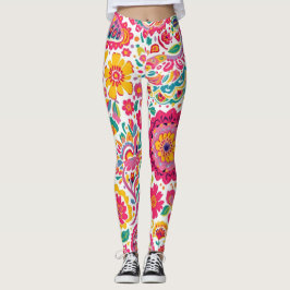 Zomer Bloemmotief Paisley Patroon Leggings