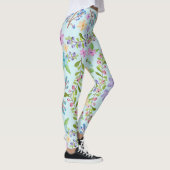 Zomer bloemontwerp met gladmakende groene bladeren leggings (Rechts)