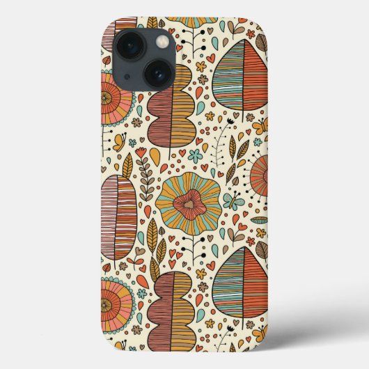 Zomer bloempatroon gemaakt van bladeren Case-Mate iPhone case (Achterkant)