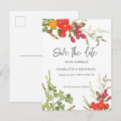 Zomer bloemrijke tuin wilde bloemen bruiloft aankondigingskaart (Voorkant / Achterkant)
