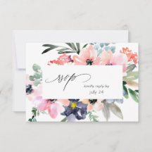 Zomer Bloemstuk met Maaltijd RSVP Kaart