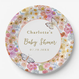Zomer Bloom Bloemen Vlinder Baby shower Custom Papieren Bordje